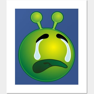 Funny Alien Monster ET Extraterrestrial Martian Green Man Emoji for Women, Men and Kids 18 Posters and Art